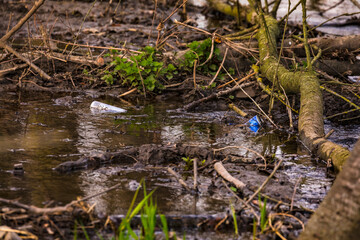 Beverage cans in a protected forest area in Germany pollute our living space