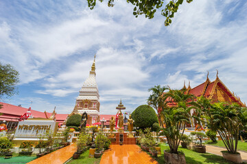 Nakhon Phanom, Thailand, July 5, 2022: Phra That Renu Nakhon It is a beautiful chedi, in Renu...