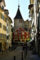 Naklejka na ściany i meble Streetway in Zurich, architecture 