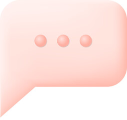 Comment Live Chat 3D Icon Graphic Illustration on Transparent Background, Speech Bubble Social Media