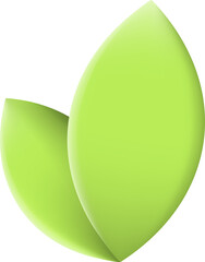 Plant Leaf 3D Icon Graphic Illustration on Transparent Background. Ecology Concept