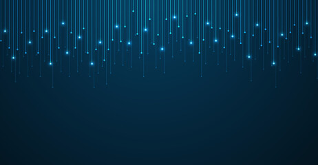 Technology background. Big data visualization. Tech abstract data lines with dots. Circuit board. Motherboard