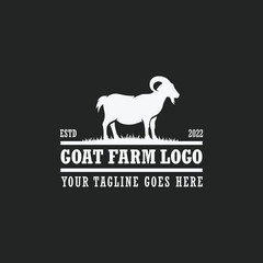 Goat farm logo vector. Cattle farm logo