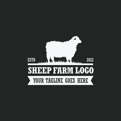 Sheep farm logo vector. Cattle farm logo