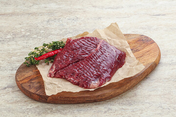Raw beef machete steak for grill