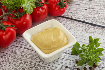 Spicy Mustard sauce in the bowl