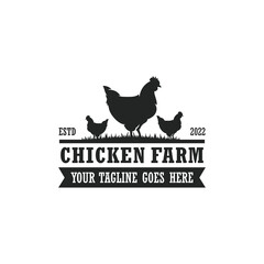 Fototapeta na wymiar Chicken farm logo vector. Cattle farm logo