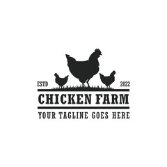 Chicken farm logo vector. Cattle farm logo