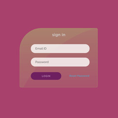 sign in, Login page, Vector template design.