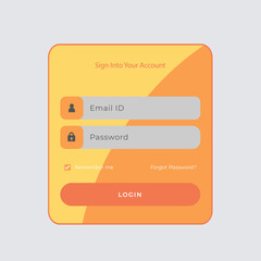 login panel, modern login page design template.