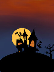 halloween background with house