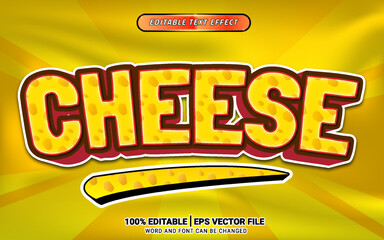 Cheese texture 3d font text effect template design 