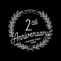 2 years anniversary celebrations design template. 2nd logo. Vector and illustrations.
