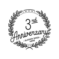 3 years anniversary celebrations design template. 3rd logo. Vector and illustrations.
