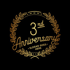 3 years anniversary celebrations design template. 3rd logo. Vector and illustrations.
