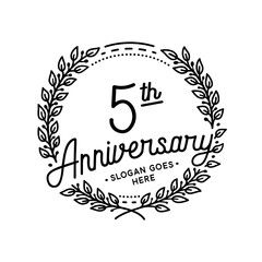 5 years anniversary celebrations design template. 5th logo. Vector and illustrations.
