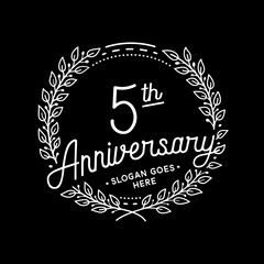 5 years anniversary celebrations design template. 5th logo. Vector and illustrations.
