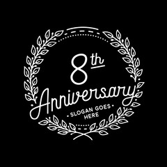 8 years anniversary celebrations design template. 8th logo. Vector and illustrations.
