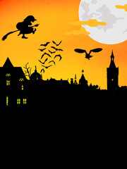 halloween background with castle