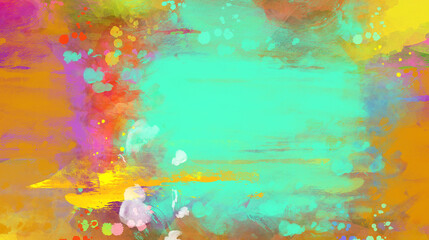 Obraz premium Abstract painting color texture. Modern futuristic pattern. Dynamic bright vibrant background. Bright artistic splashes. Fractal artwork for creative graphic design