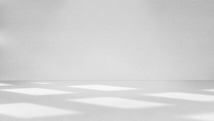 White background with sunlight.Clean room.Studio banner.3D image.