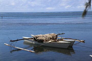 Tahiti private fishing boat and nets