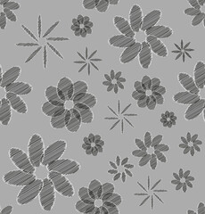 Seamless floral geometric pattern for textiles, fabrics, wall coverings. Seamless vector pattern of mandala shapes for fabrics, wallpaper, interior.