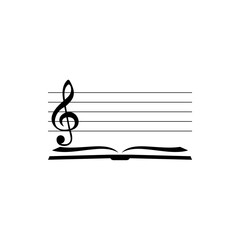 Note Music Book Logo design isolated on white background