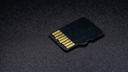 usb flash memory card on black