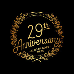 29 years anniversary celebrations design template. 29th logo. Vector and illustrations.
