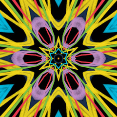 Obraz premium Abstract kaleidoscope background. Beautiful kaleidoscope seamless pattern. Multicolor mosaic texture. Seamless kaleidoscope texture. Unique kaleidoscope design