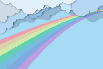 abstract rainbow in cloudy sky background
