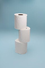 Toilet paper roll with white background 