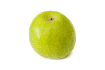 Close up of green apple isolated on white background