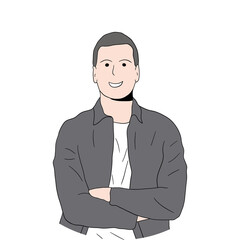 Young handsome man illustration