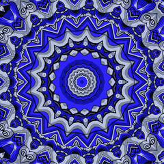 Abstract star colourful kaleidoscope in gravel background