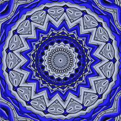 Abstract star colourful kaleidoscope in gravel background