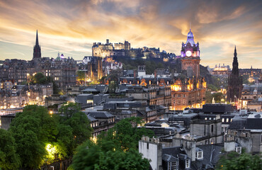 Obraz premium Scotland - Edinburgh panorama from Calton hill, UK