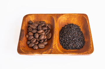 コーヒー豆と紅茶の茶葉