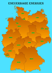 Renewable energies  Germany map for each individual state