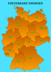 Renewable energies  Germany map for each individual state
