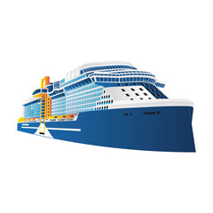vector cruise ship colorful