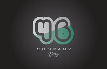 46 green grey number logo icon design. Creative template for company and business