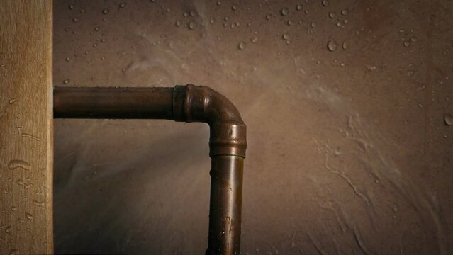 Pipe Bursts And Water Turned Off Closeup