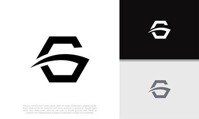 Initials G logo design. Initial Letter Logo. Innovative high tech logo template.