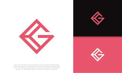 Initials G logo design. Initial Letter Logo. Innovative high tech logo template.