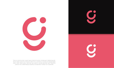 Initials G logo design. Initial Letter Logo. Innovative high tech logo template.