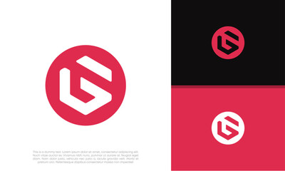 Initials G logo design. Initial Letter Logo. Innovative high tech logo template.