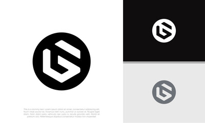 Initials G logo design. Initial Letter Logo. Innovative high tech logo template.