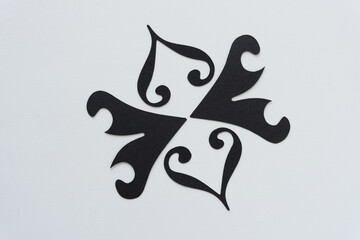 ornamental shapes on blank paper